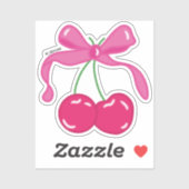 Pink Bow Cherries Sticker (Vel)