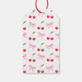 Pink Bow Cherry Baby shower Bedankt Cadeaulabel (Achterkant)