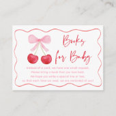 Pink Bow Cherry Baby shower Boek Verzoek Informatiekaartje (Voorkant)