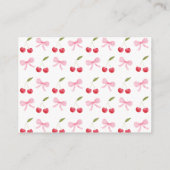 Pink Bow Cherry Baby shower Luier Raffle Informatiekaartje (Achterkant)