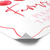 Pink Bow Cherry Baby shower voorkeursbord Poster (Hoek)