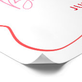 Pink Bow Cherry Baby shower Welkom Poster (Hoek)