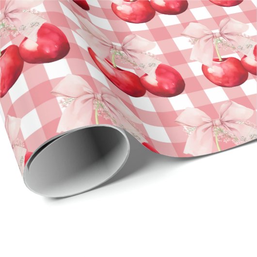 Pink Bow Cherry Blossom Cadeaupapier (Rol Hoek)