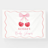 Pink Bow Cherry Girl Baby shower Spandoek (Horizontaal)