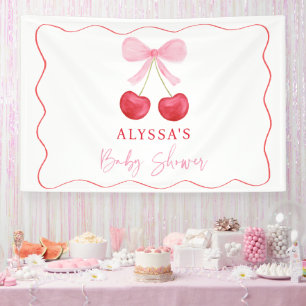 Pink Bow Cherry Girl Baby shower Spandoek