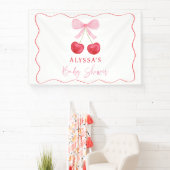 Pink Bow Cherry Girl Baby shower Spandoek (Insitu)