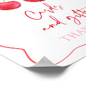Pink Bow Cherry Kaarten en geschenken Baby shower  Poster (Hoek)