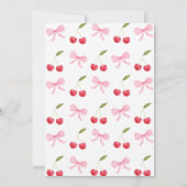 Pink Bow Cherry op Top Baby shower Kaart (Achterkant)