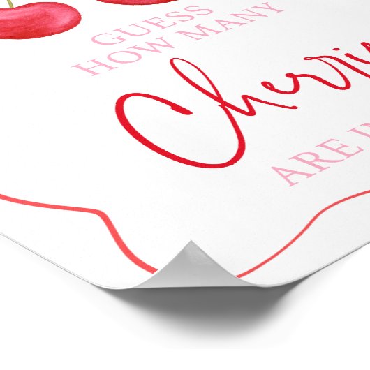 Pink Bow Cherry raad eens hoeveel douchespel Poster (Hoek)