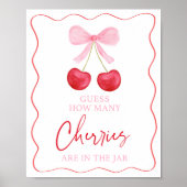 Pink Bow Cherry raad eens hoeveel douchespel Poster (Voorkant)
