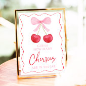 Pink Bow Cherry raad eens hoeveel douchespel Poster
