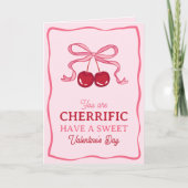 Pink Bow Cherry You Are Cherrific Valentine's Day Kaart (Voorkant)