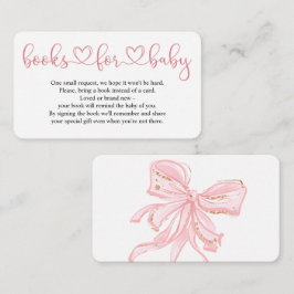 Pink Bow Chic Boy Baby shower Boeken voor Baby Kaa Informatiekaartje