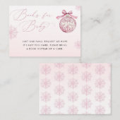 Pink Bow Christmas Ball Winter Girl Books for Baby Informatiekaartje (Voorkant / Achterkant)