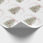 Pink Bow Christmas Cadeaupapier (Hoek)