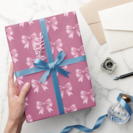 Pink Bow Christmas Cadeaupapier