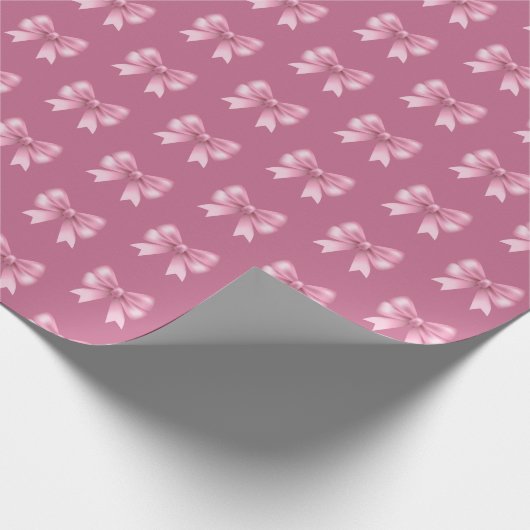 Pink Bow Christmas Cadeaupapier (Hoek)