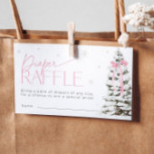 Pink Bow Christmas Diaper Raffle Ticket Baby Showe Informatiekaartje
