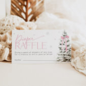 Pink Bow Christmas Diaper Raffle Ticket Baby Showe Informatiekaartje