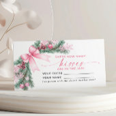Pink Bow Christmas Hoeveel Kussen Game Kaart Plaatskaartje