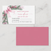 Pink Bow Christmas How Many Candies Game Card Plaatskaartje (Voorkant / Achterkant)