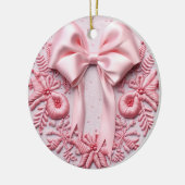 Pink Bow Christmas Keramisch Ornament (Links)