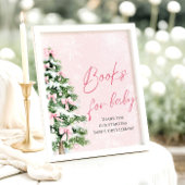 Pink Bow Christmas Tree Baby shower Boeken voor Ba Poster