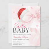 Pink Bow Christmas Winter Baby shower Kaart (Voorkant)