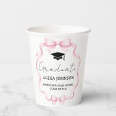 Pink Bow Class Of 2026 Graduation Cap Graduate Papieren Bekers (Achterkant)