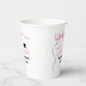 Pink Bow Class Of 2026 Graduation Party Papieren Bekers (Rechts)