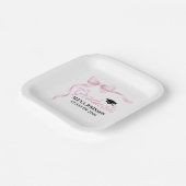 Pink Bow Class Of 2026 Graduation Party Papieren Bordje (Gebogen)