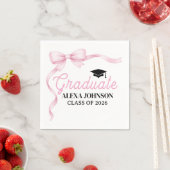 Pink Bow Class Of 2026 Graduation Servet (Insitu)