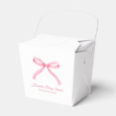 Pink Bow Classic Girly Coquette Baby shower Bedankdoosjes (Voorkant Zijde)