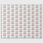 Pink Bow Clover Lucky One Girl 1st Birthday Cadeaupapier (Vlak)