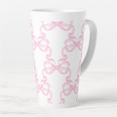 Pink bow Coffee Mug Latte Mok (Rechterhoek)