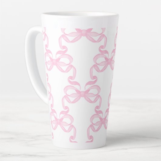Pink bow Coffee Mug Latte Mok (Linkerhoek)