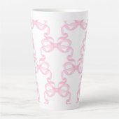 Pink bow Coffee Mug Latte Mok (Voorkant)