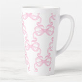 Pink bow Coffee Mug Latte Mok (Rechts)