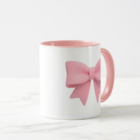 Pink Bow Coffee Mug 🎀 Mok (Voorkant rechts)