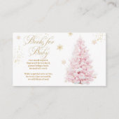 Pink Bow Cold Outside Baby Shower Books Informatiekaartje (Voorkant)