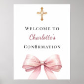 Pink bow Confirmation welcome Poster (Voorkant)