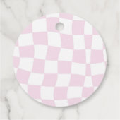 Pink Bow Coquette 1e Verjaardagsfeest Bedankjes Labels (Achterkant)