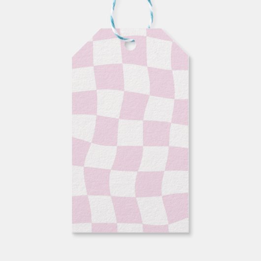 Pink Bow Coquette 1e Verjaardagsfeest Cadeaulabel (Achterkant)