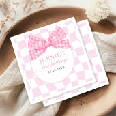 Pink Bow Coquette 1e Verjaardagsfeest Servet