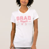 Pink Bow Coquette Afstudeerder Klasse van 2025 Afs T-shirt (Voorkant)