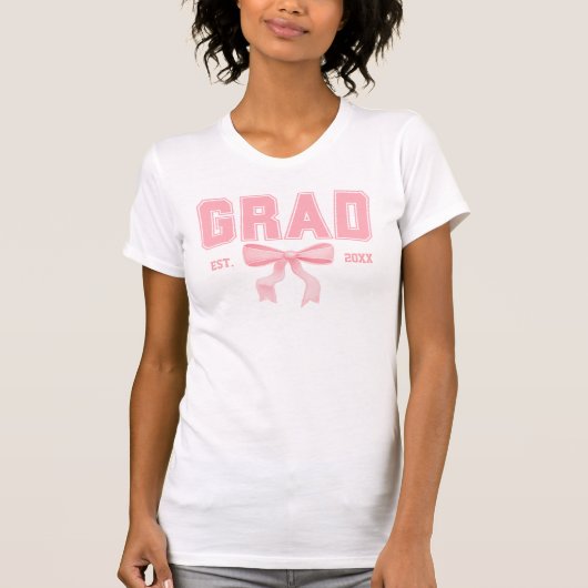 Pink Bow Coquette Afstudeerder Klasse van 2025 Afs T-shirt (Voorkant)