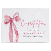 Pink Bow Coquette Afstuderen gefeliciteerd Groot Cadeauzakje (Voorkant)