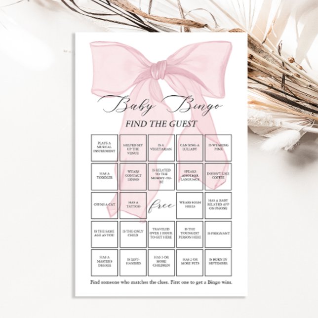 Pink Bow Coquette Baby Bingo Vind het Gastenspel (Creator heeft geüpload)