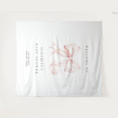 Pink Bow Coquette Baby Shower Backdrop Wandkleed (Voorkant (horizontaal))