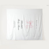 Pink Bow Coquette Baby Shower Backdrop Wandkleed (Voorkant (horizontaal))